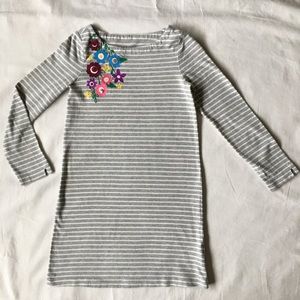 Lands' End dress size 6X 7 striped flowers EUC